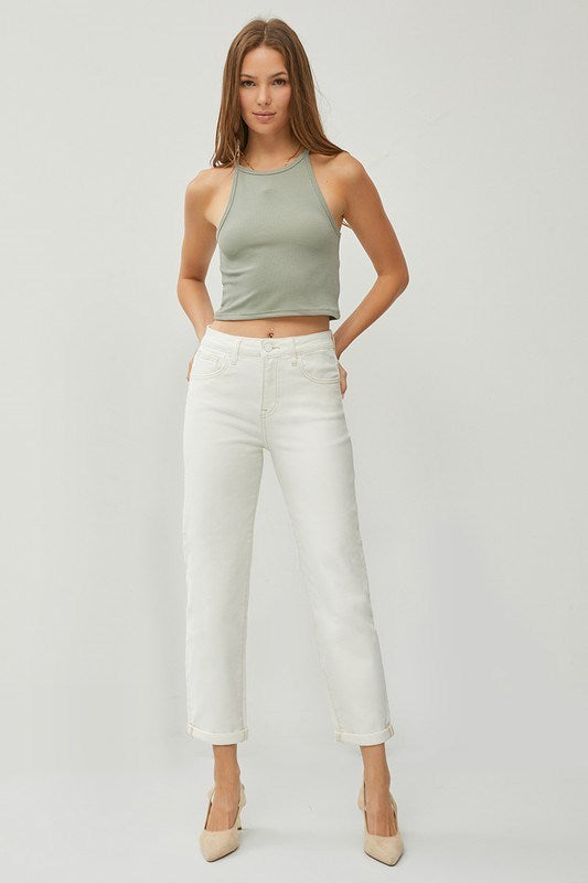 High Rise Boyfriend Denim in Stone by Risen