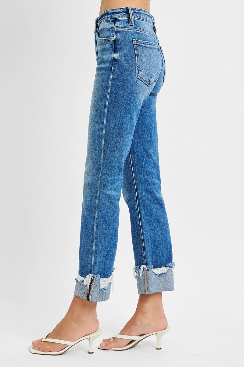 Risen Brand High Rise Crop Cuffed Jeans