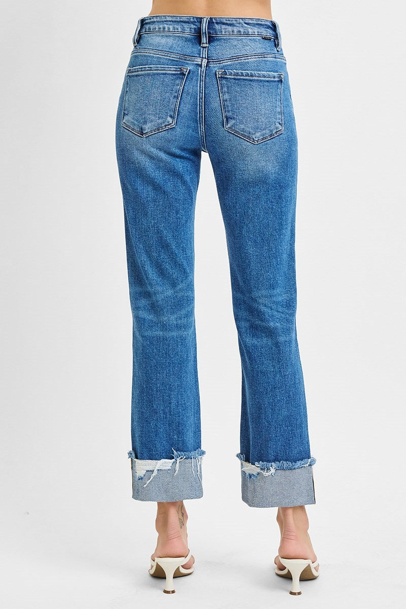 Risen Brand High Rise Crop Cuffed Jeans
