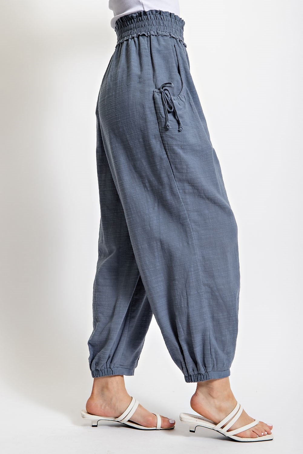 Voluminous Relaxed Pants in Slate Blue