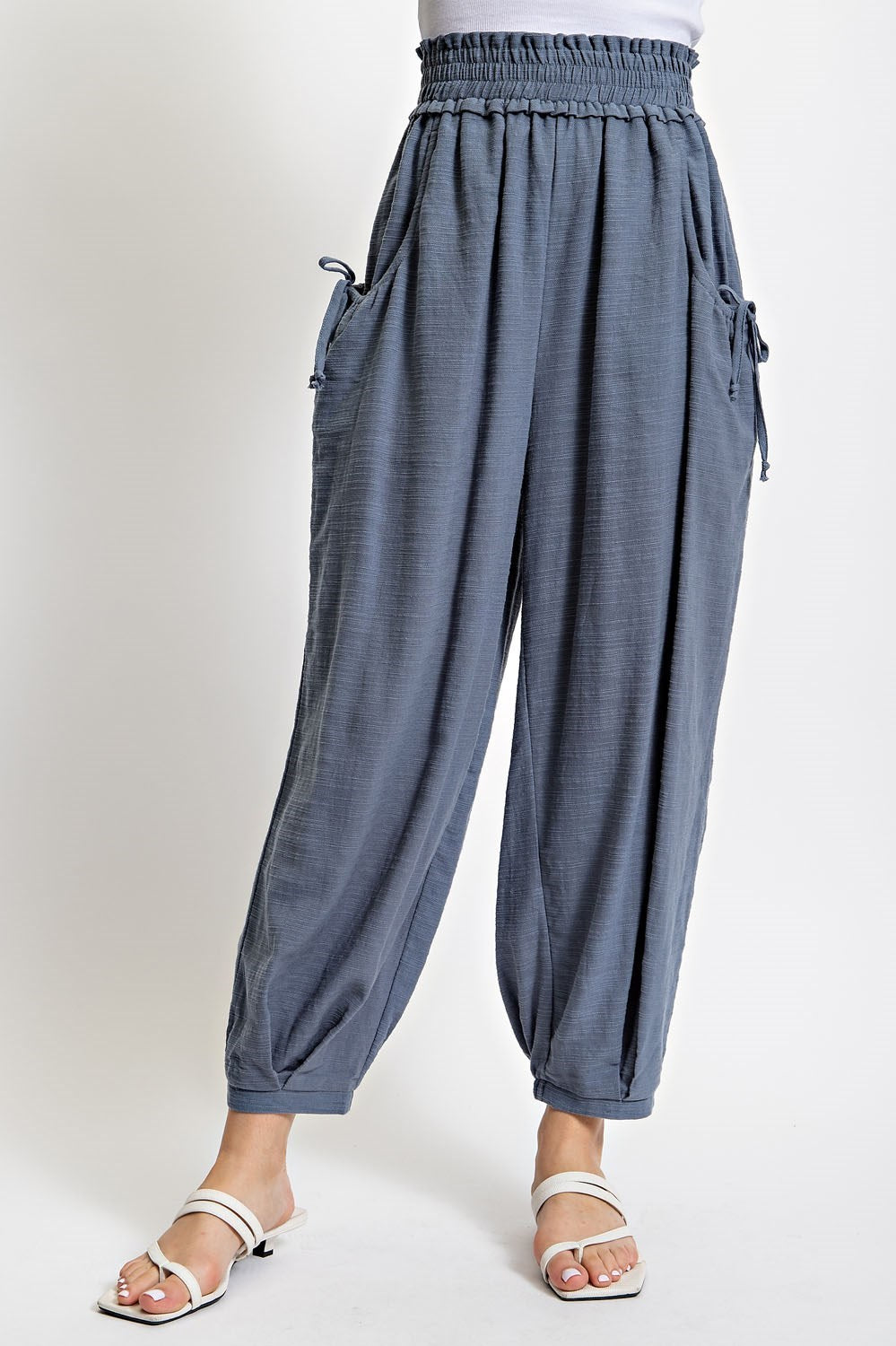 Voluminous Relaxed Pants in Slate Blue