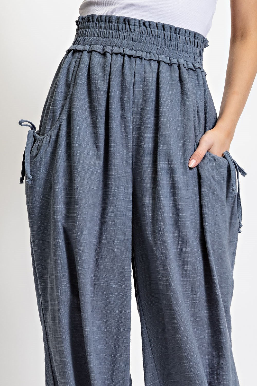 Voluminous Relaxed Pants in Slate Blue