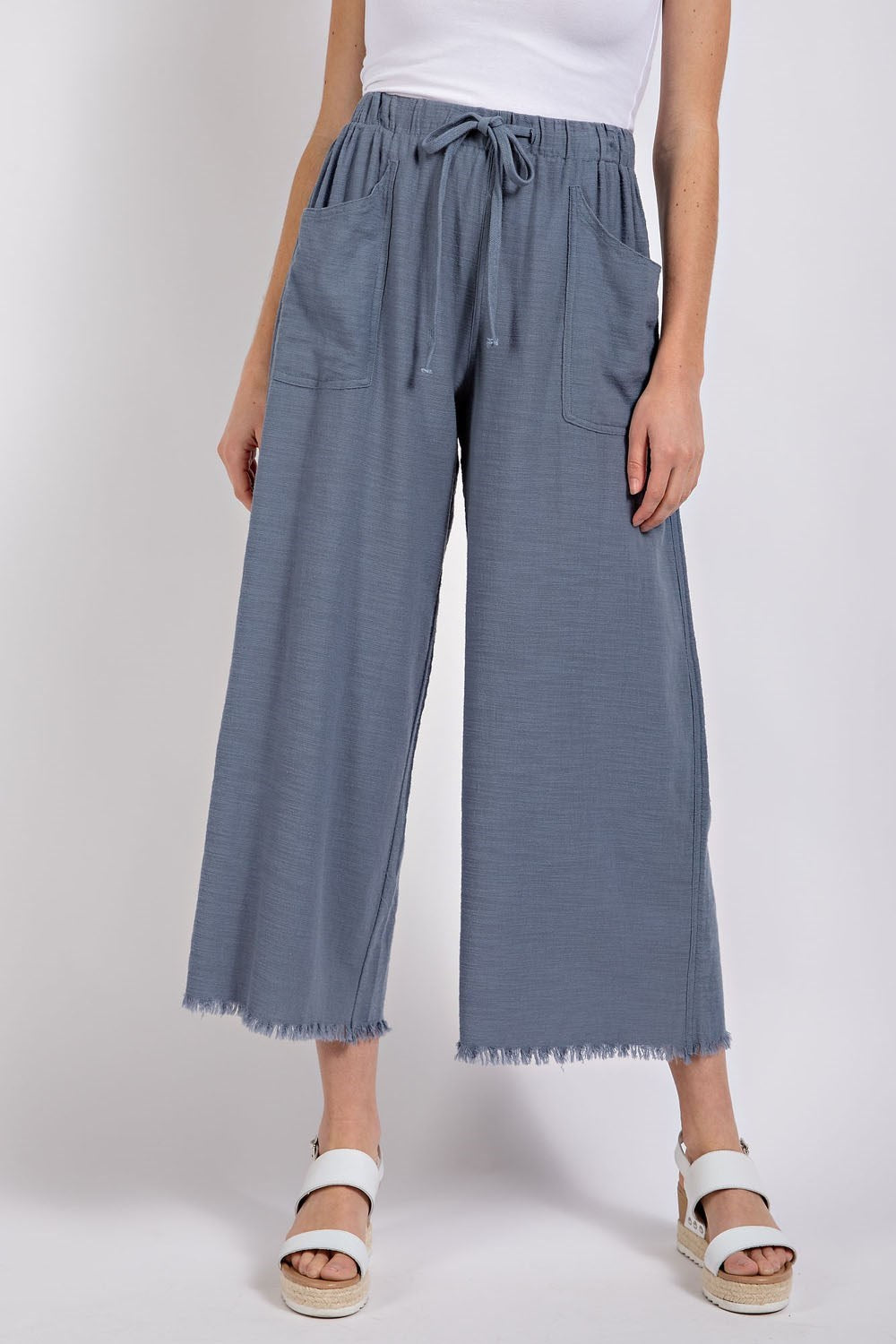 Frayed Wide Leg Pants