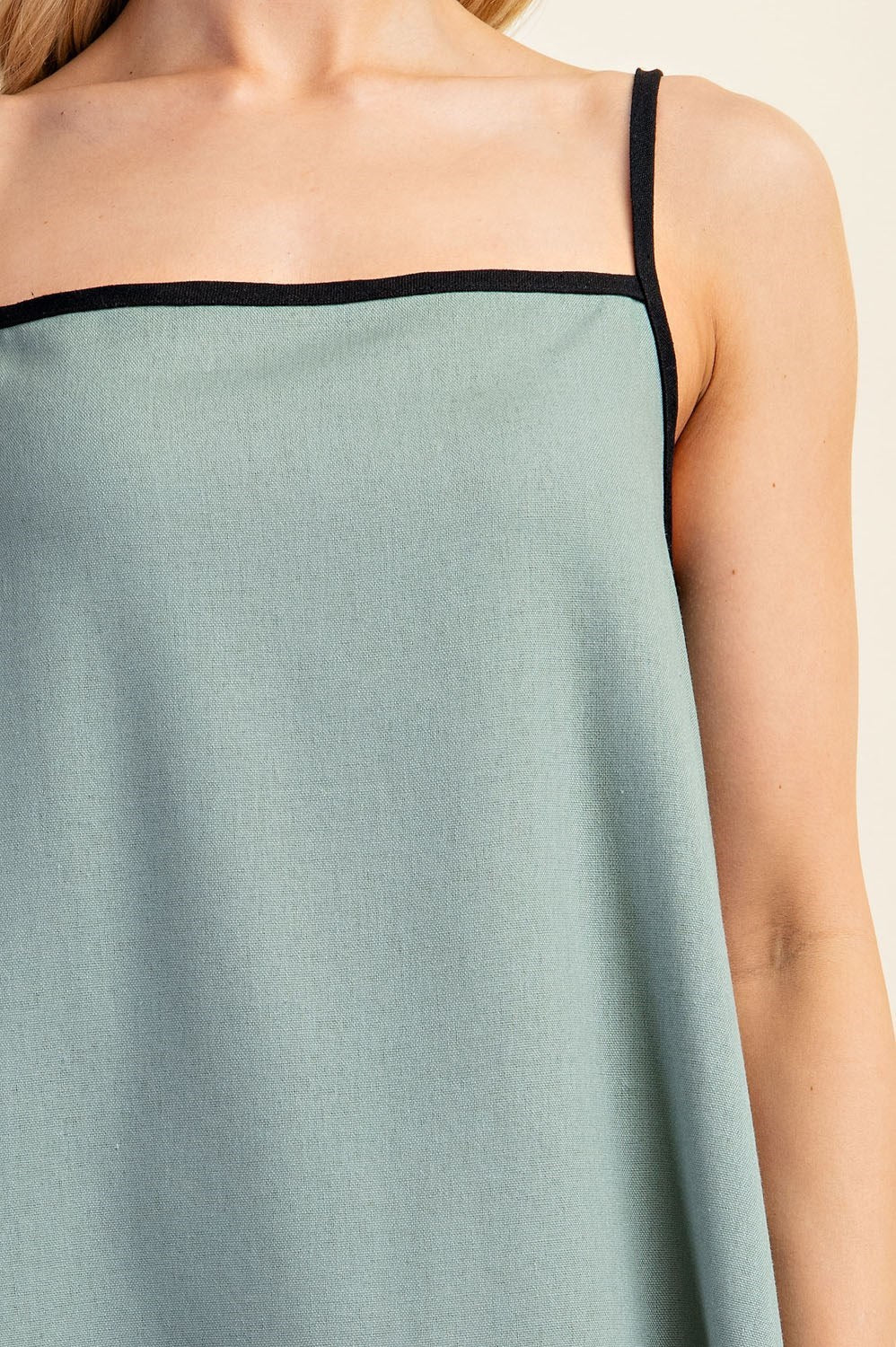 Linen Midi Dress in Teal