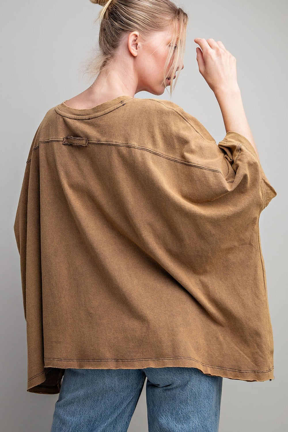 Mineral washed short sleeve dolman top in Terra Cotta 30%0ff use code sale30