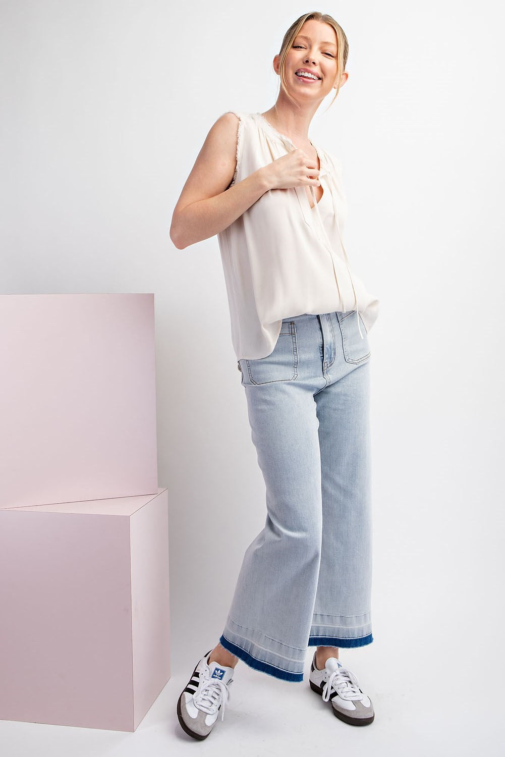 Raw Edge Sleeveless Top 30% off use code sale30