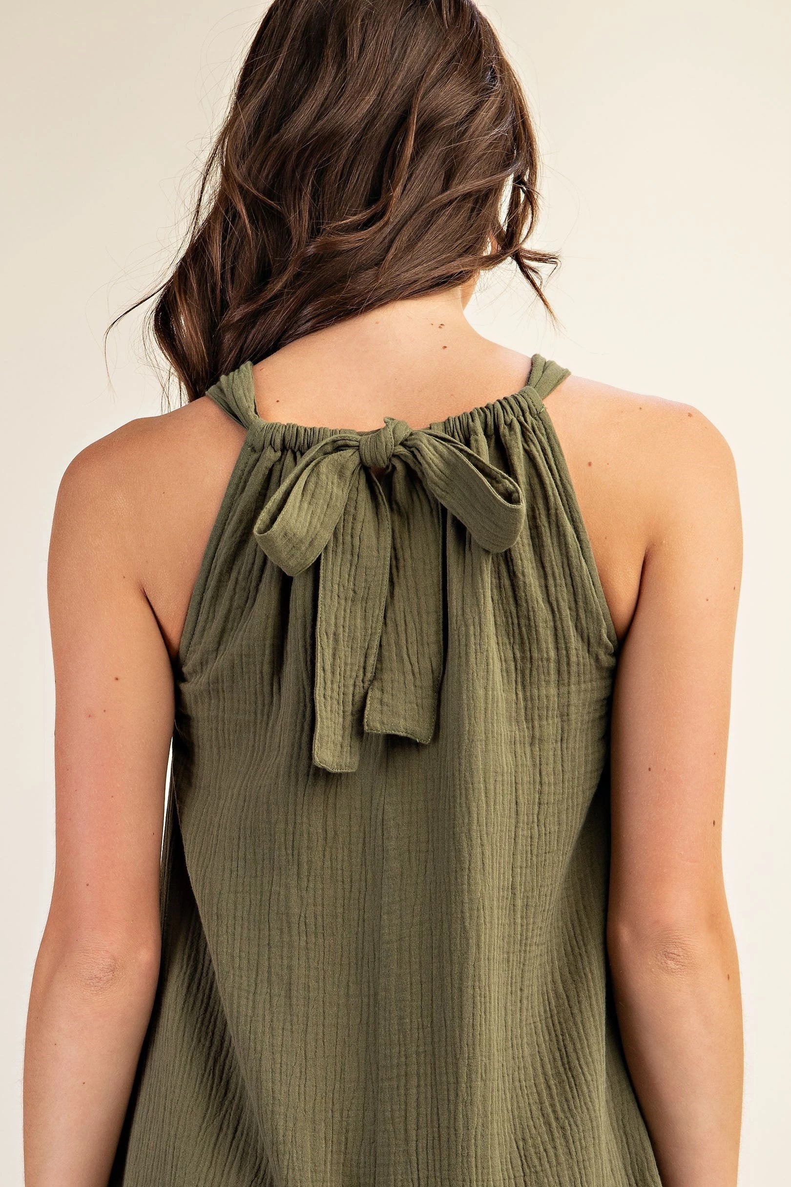 Embroider Halter Maxi Dress