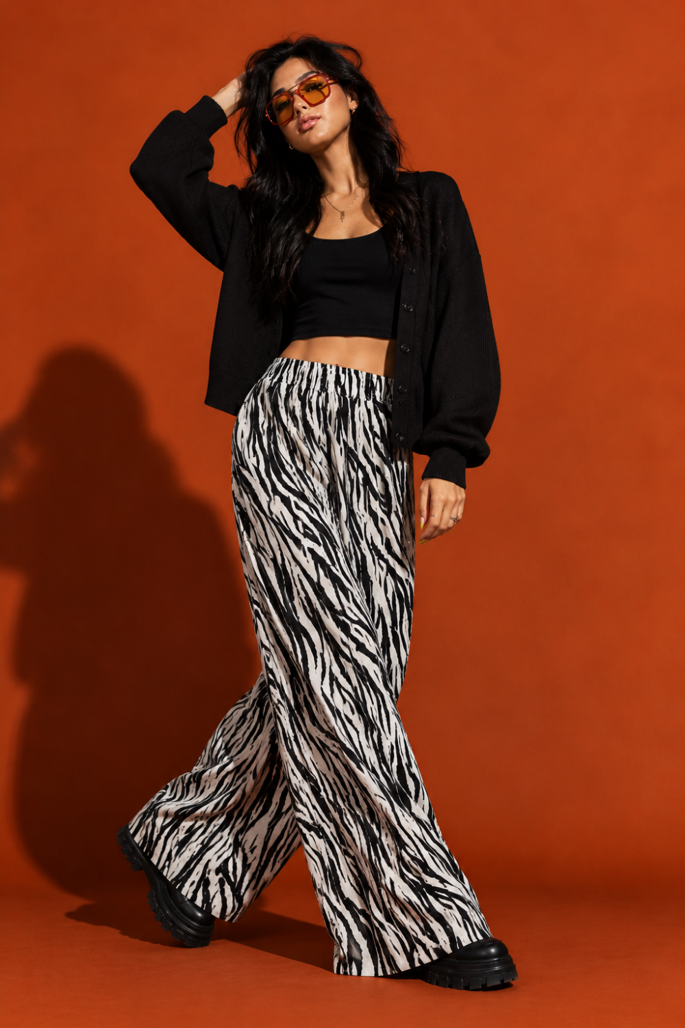 Wide Leg Zebra Pants