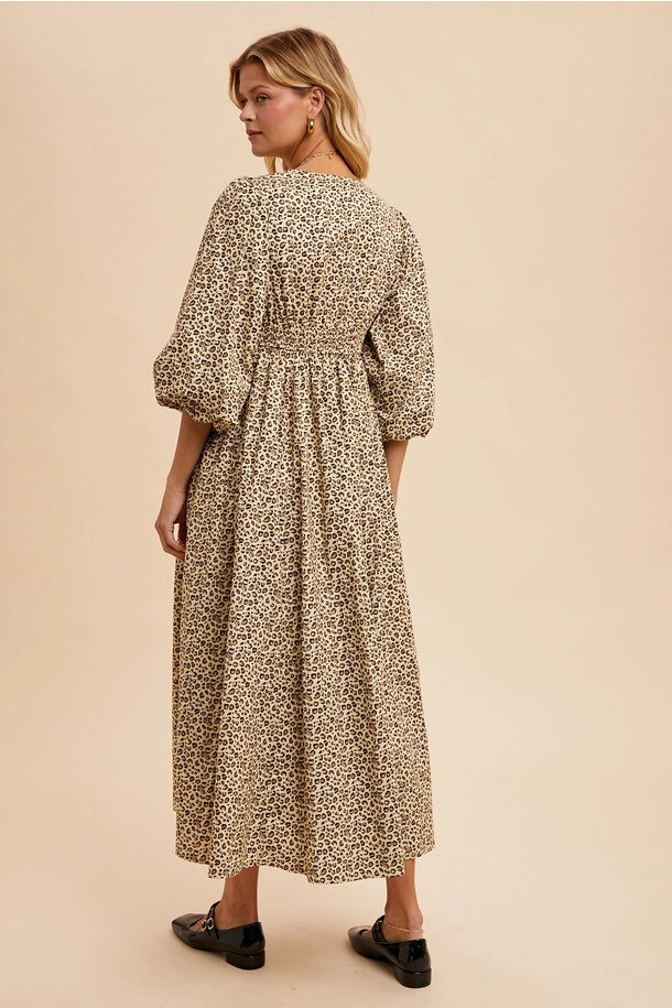 Leopard Button Down Maxi Dress