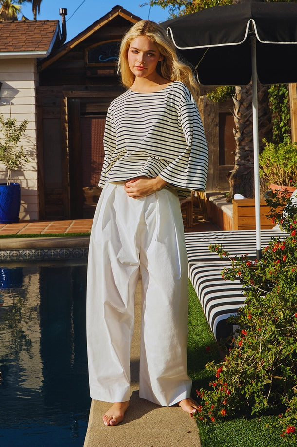 Boatneck Oversized Striped Top
