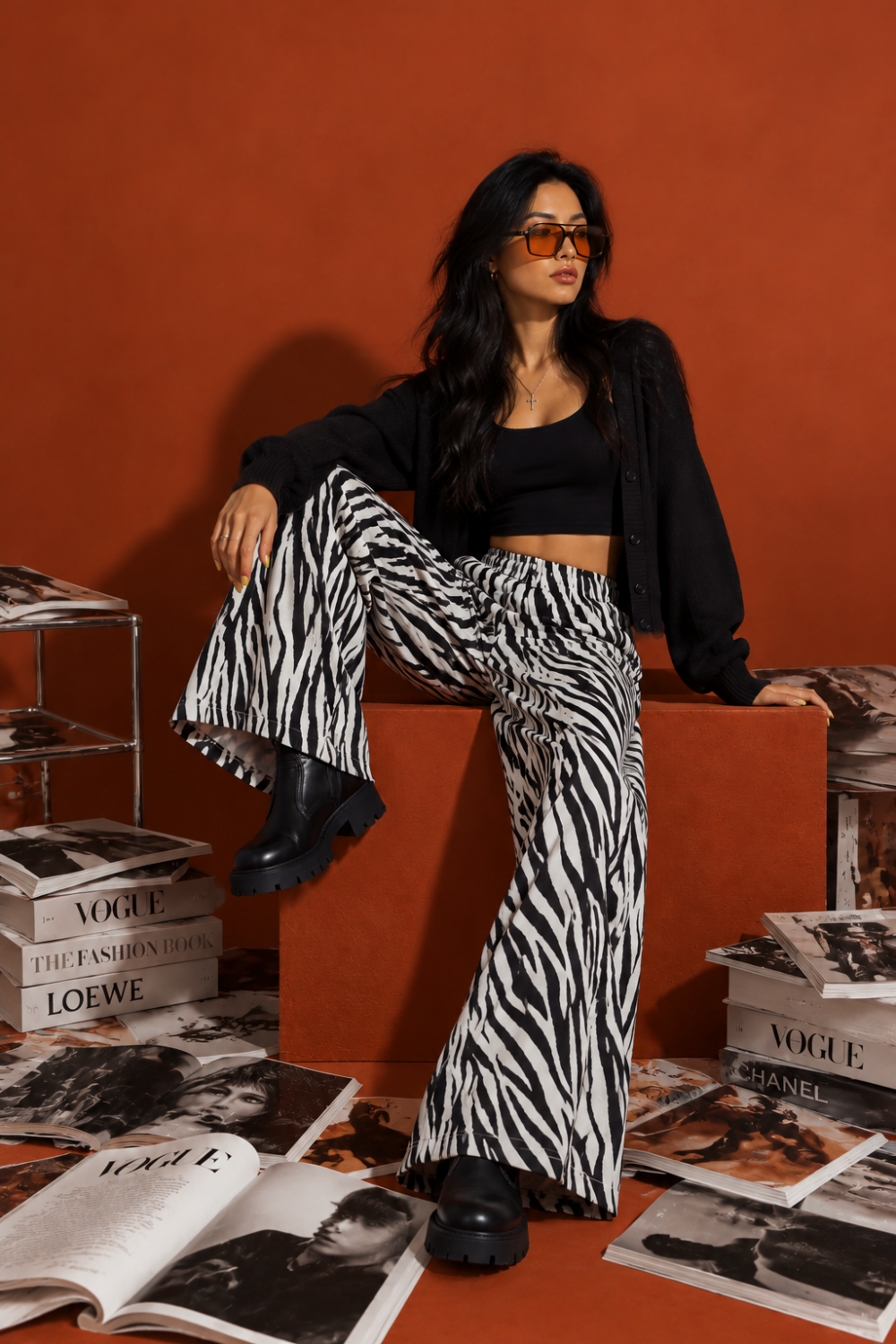 Wide Leg Zebra Pants