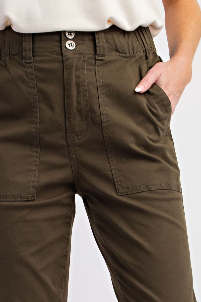 Straight leg joggers in Army
