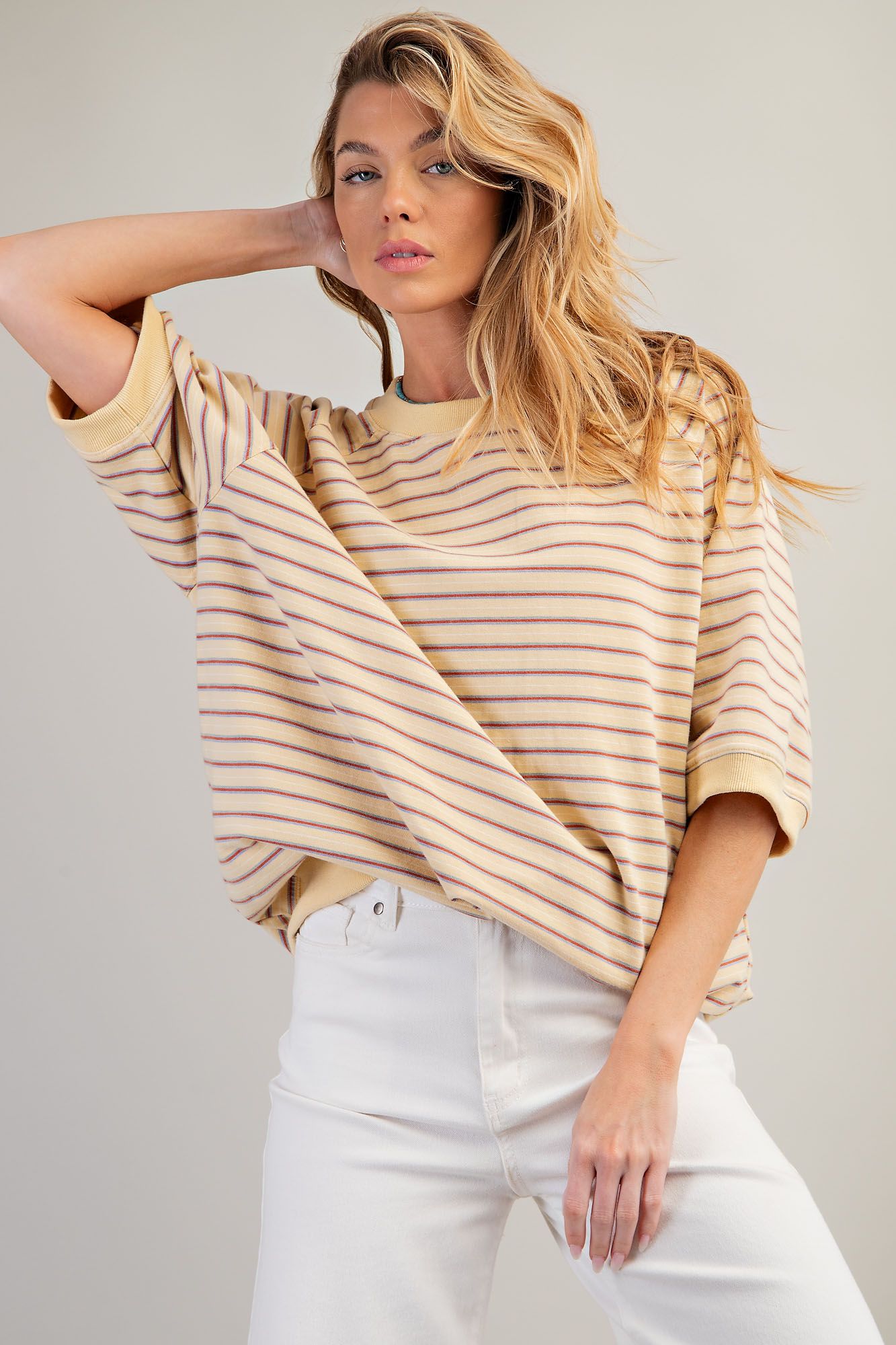 Striped top in Banana