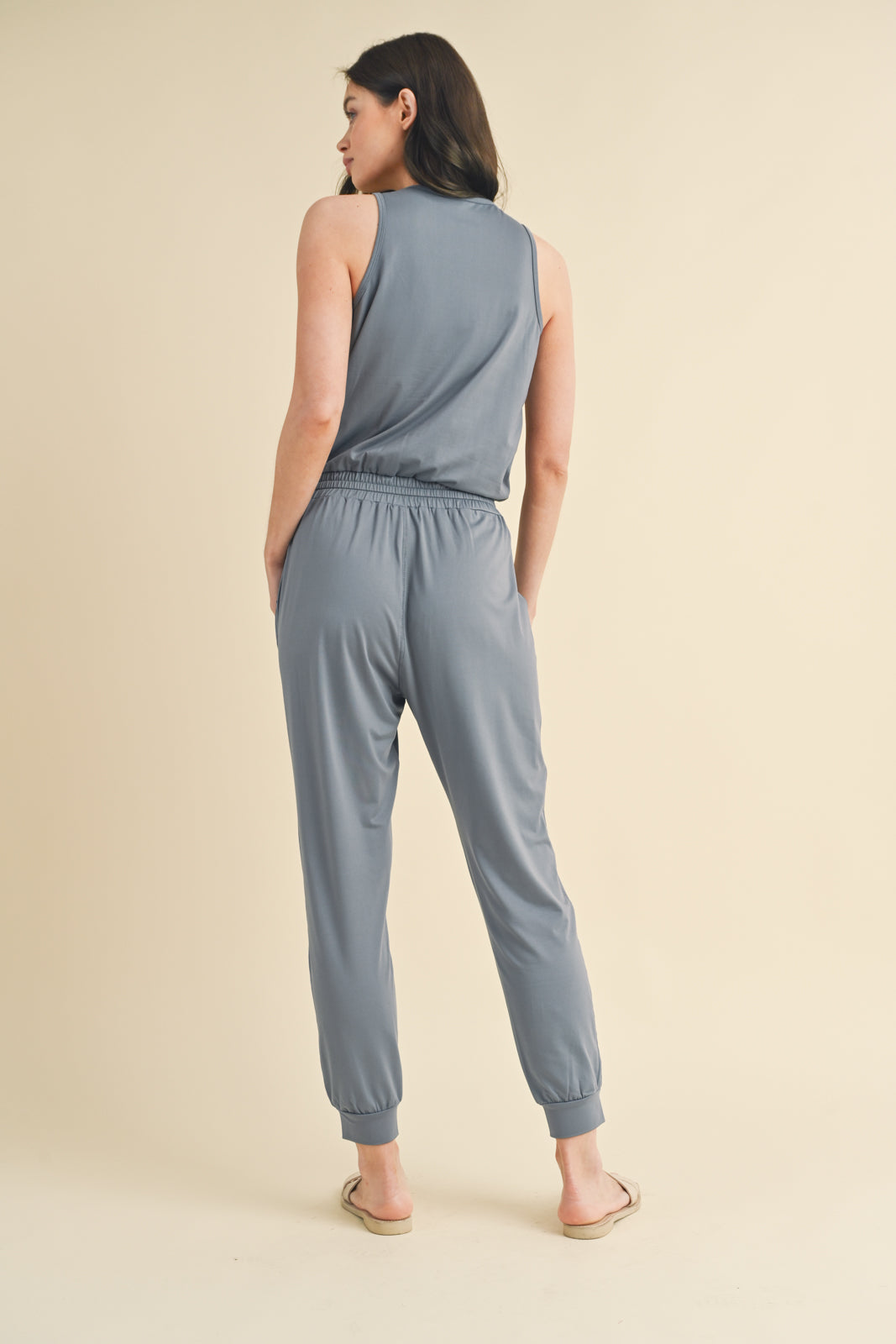 V-neck Jogger Style Jumpsuit