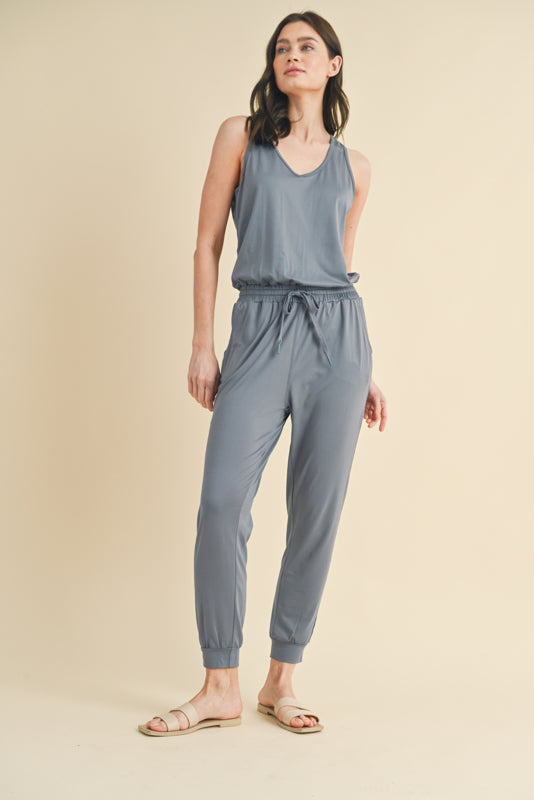 V-neck Jogger Style Jumpsuit
