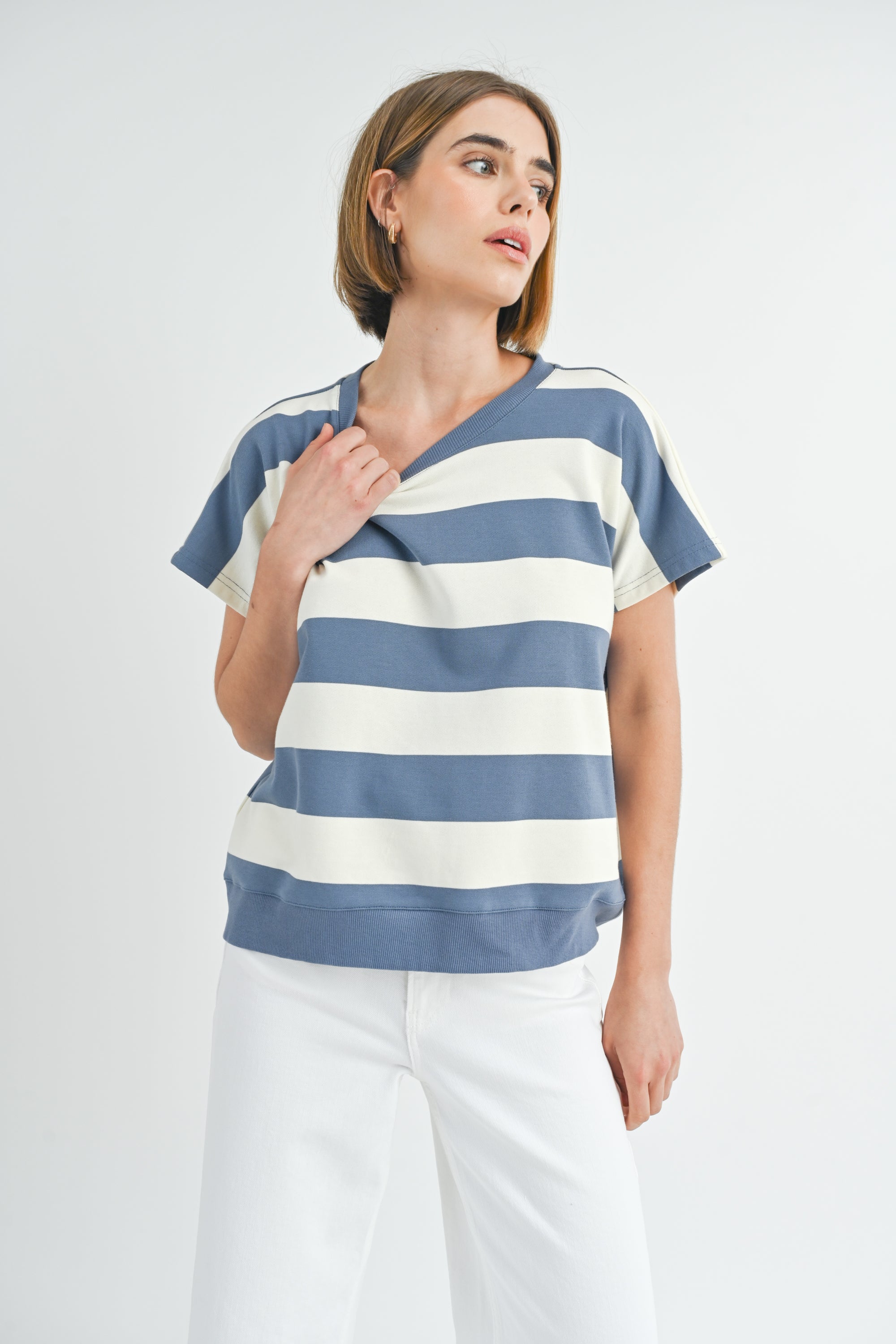 Stripe Dolman Top