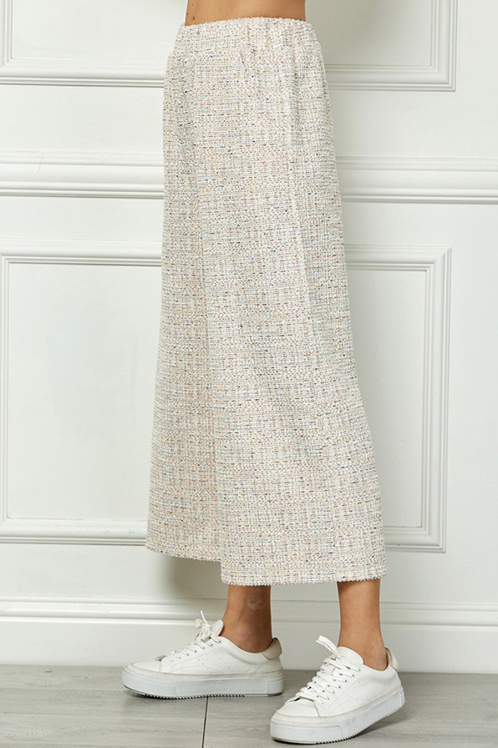 Boucle Textured Pants in Tan