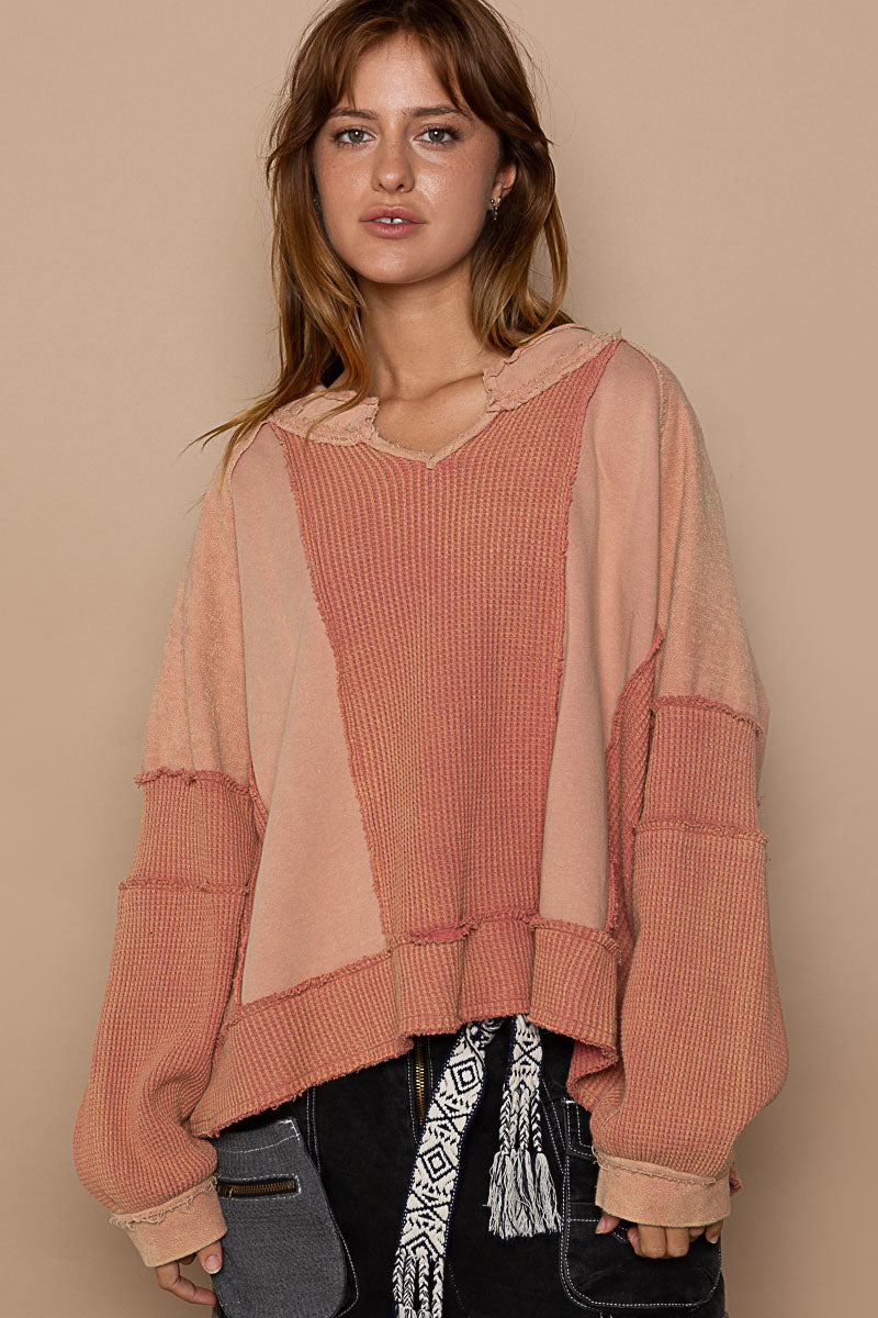Mixed Textured top in Multi Brick
