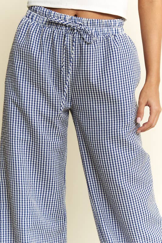 Gingham Boxer Pants in Blue
