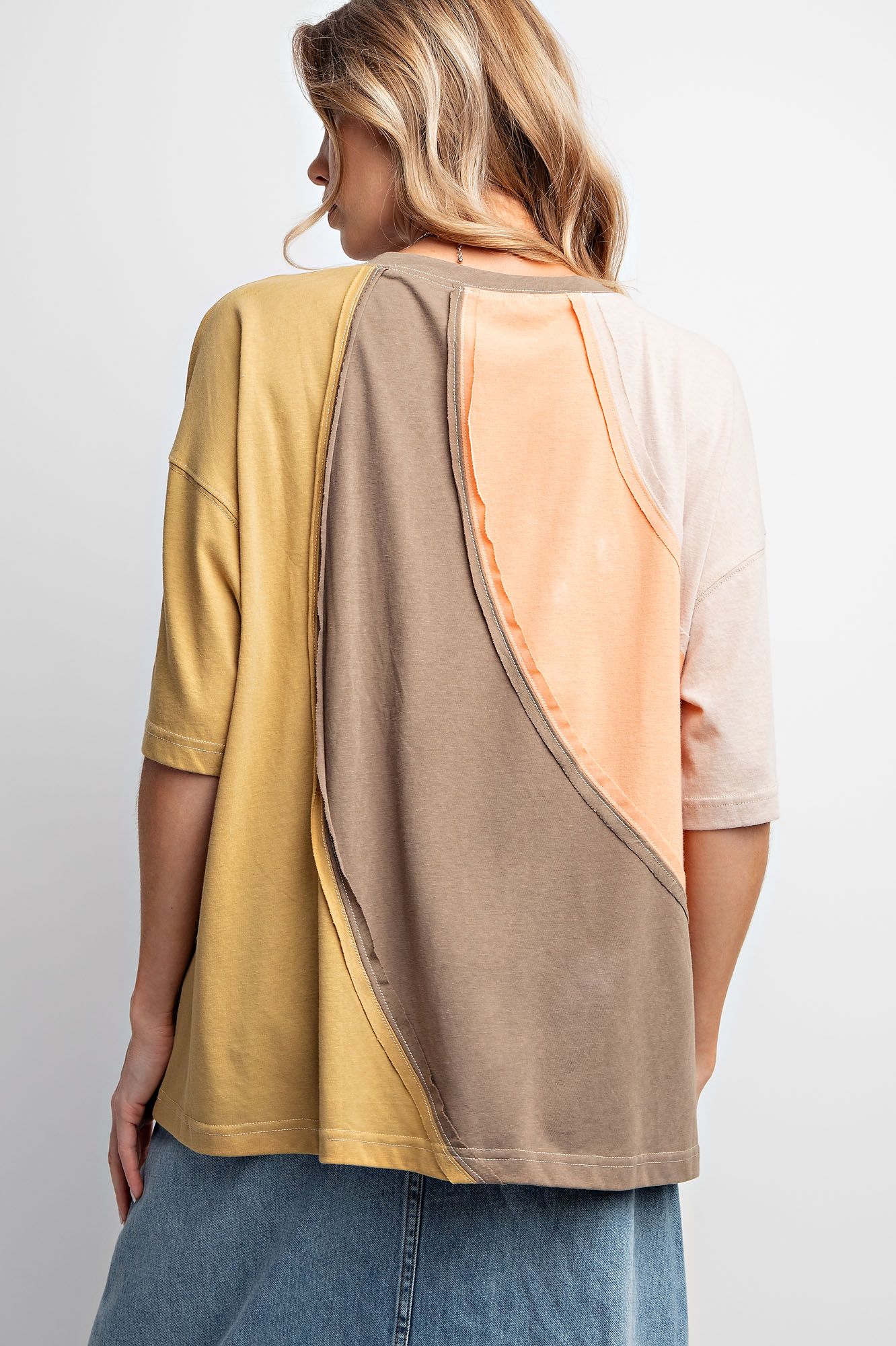Colorblock Top in Mocha