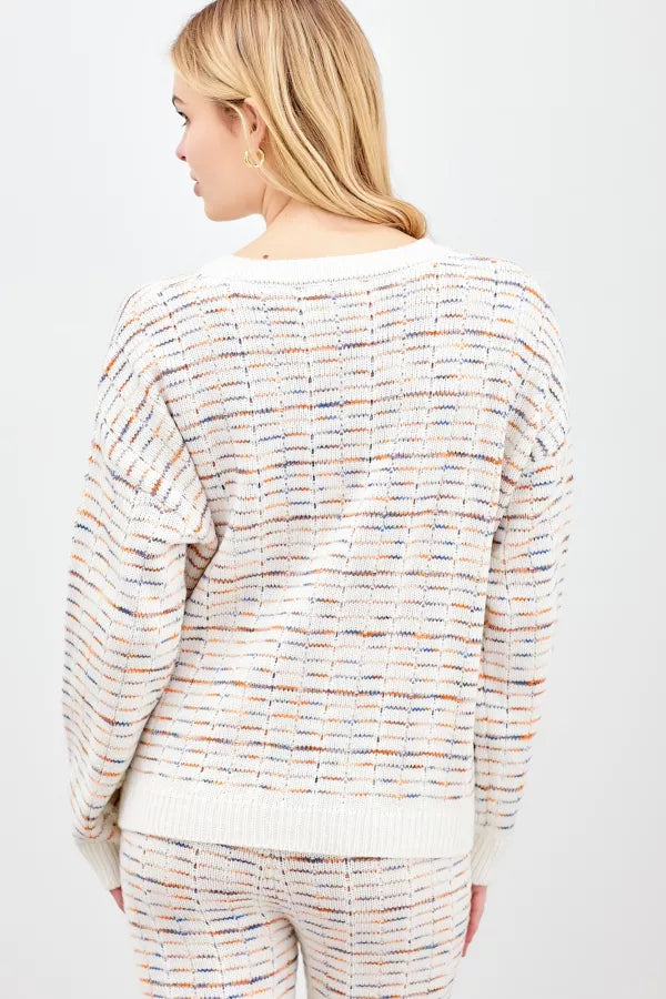 Long sleeve multi color top