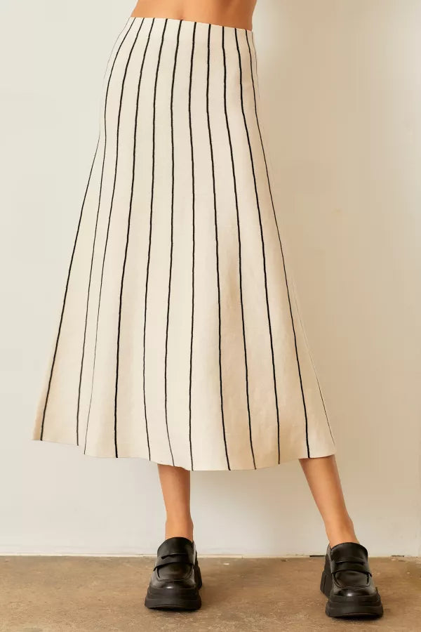 Vertical Stripe Sweater Skirt