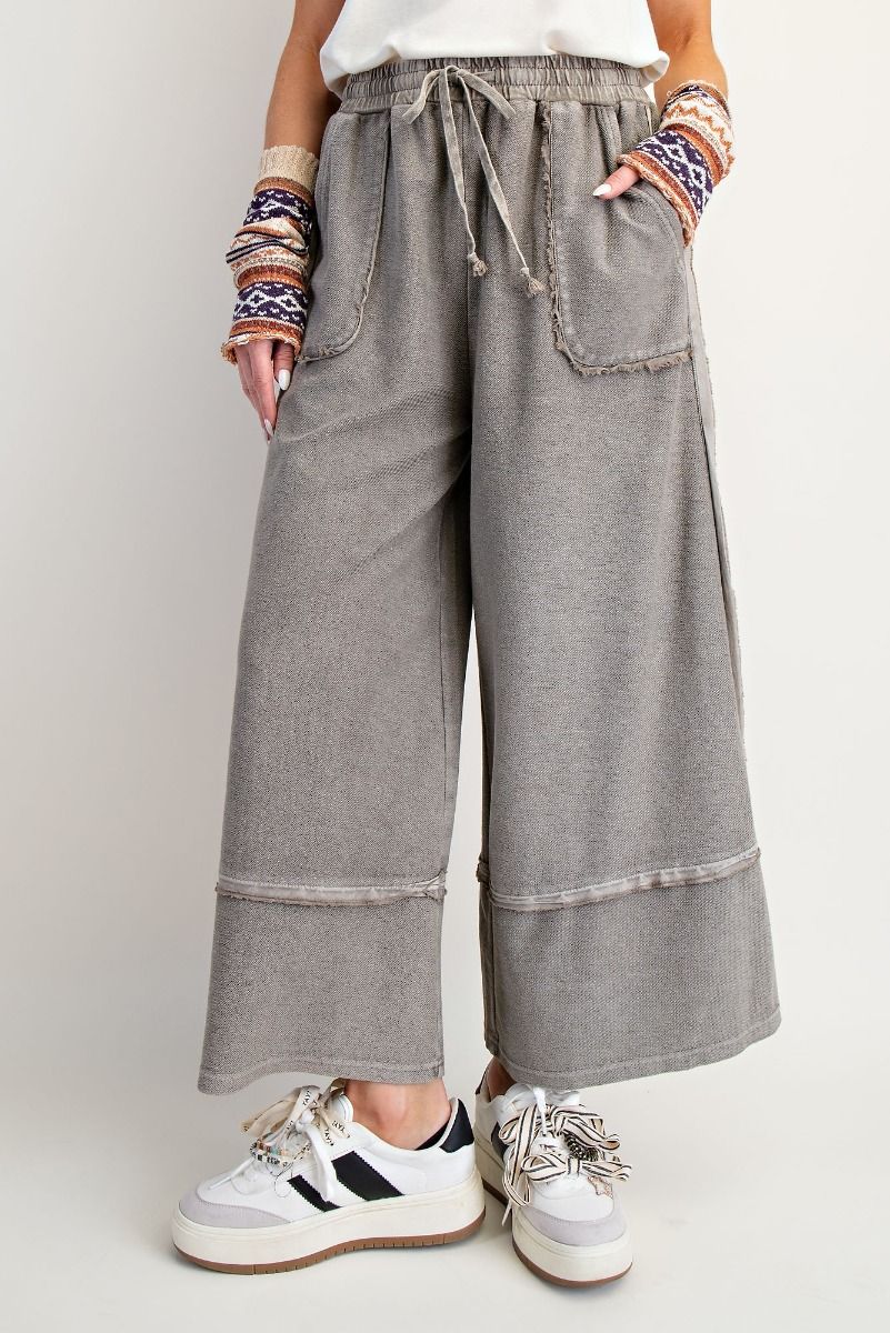 Mineral Washed Terry Palazzo Pants