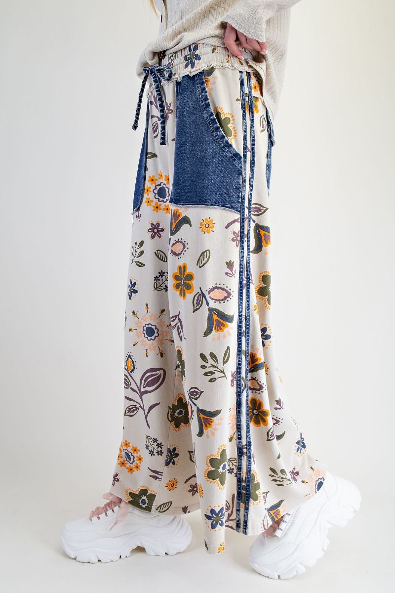 Floral Mineral Washed Pants