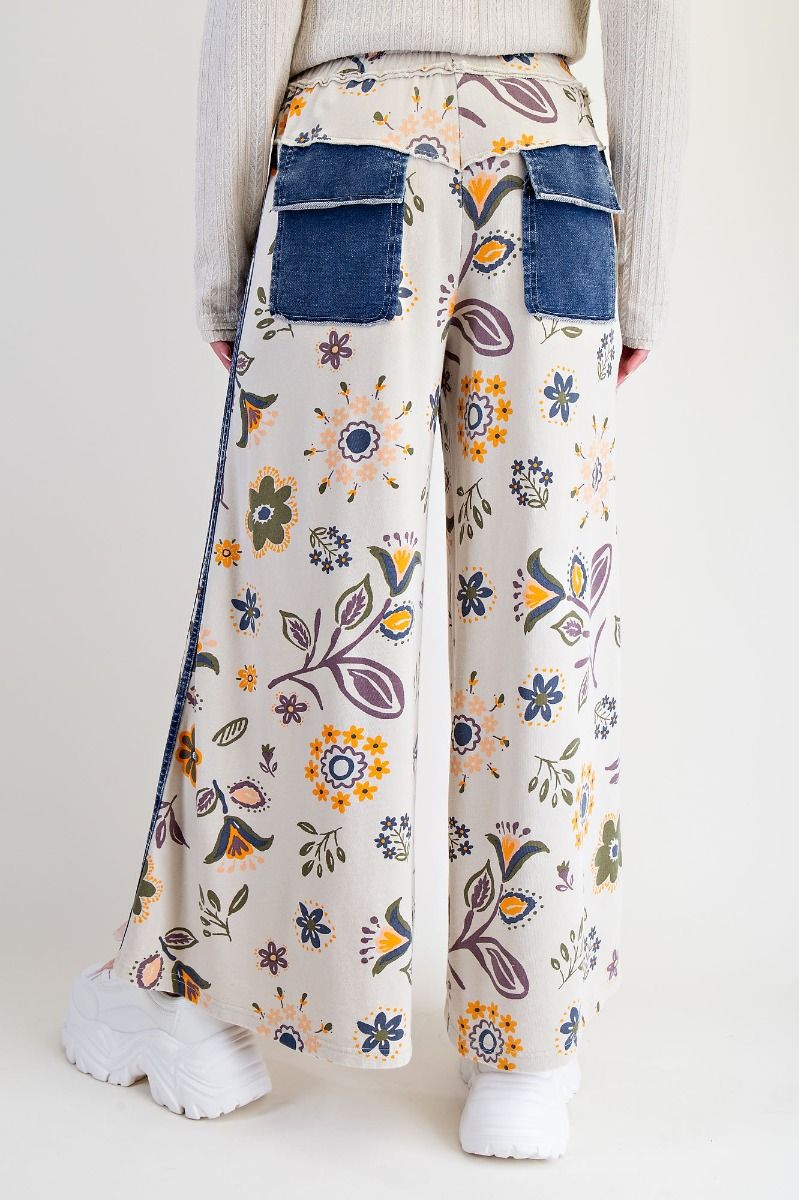 Floral Mineral Washed Pants