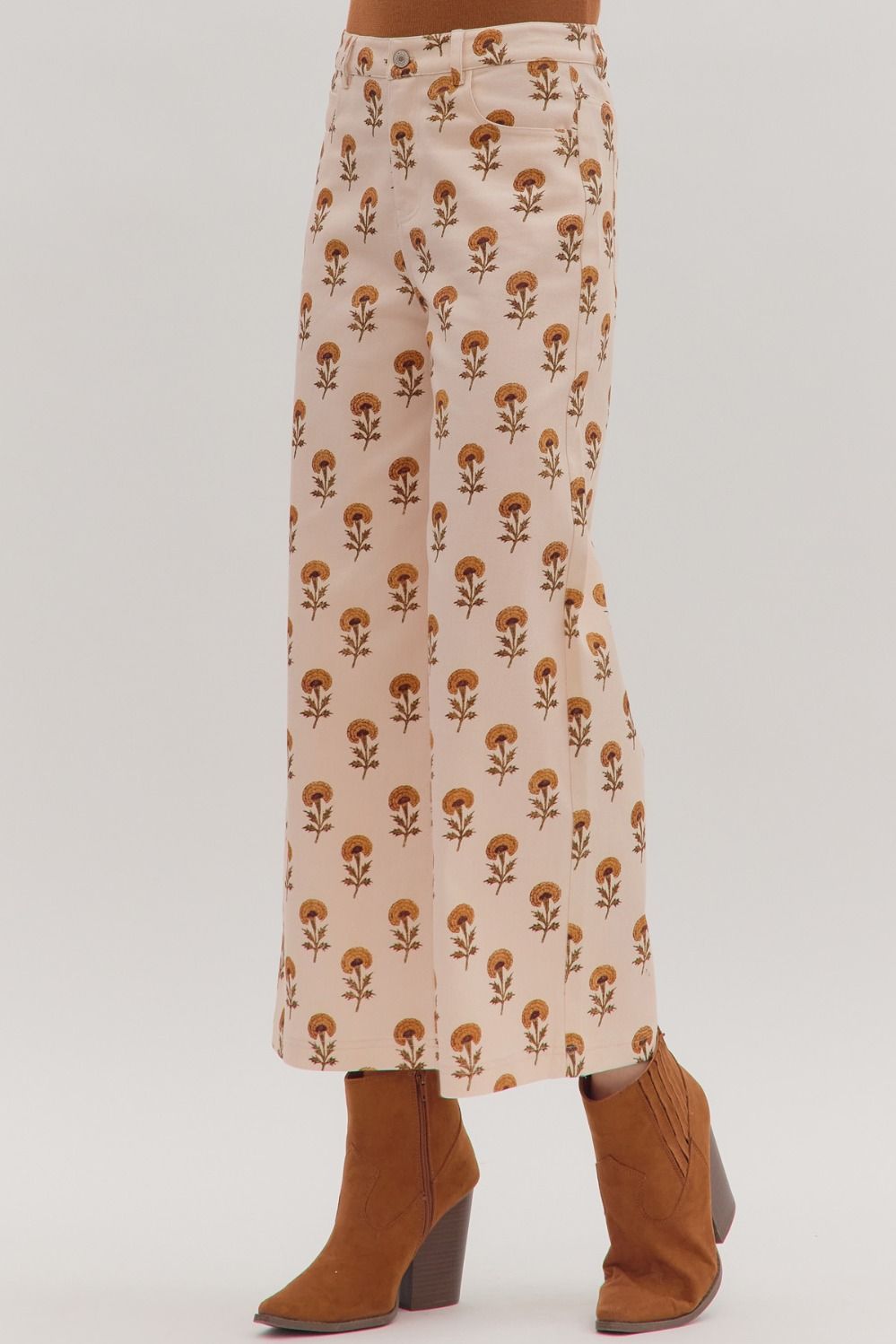 Botanical Wide Leg Pants in Ecru