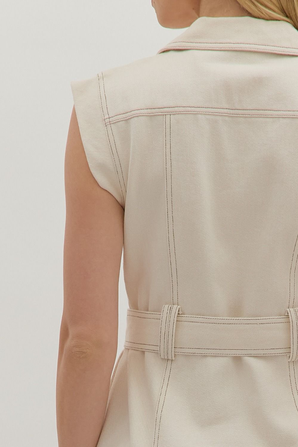 Lapel Mini Dress in Ecru