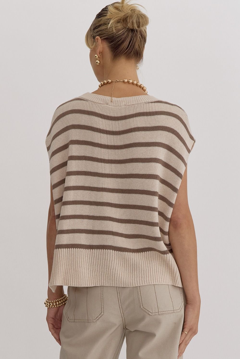 Stripe Knit Top in Oatmeal