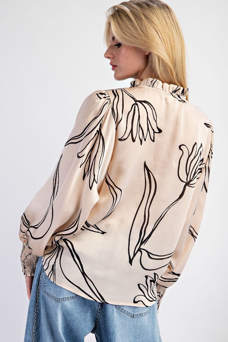 Plus Size Crinkle Satin Blouse