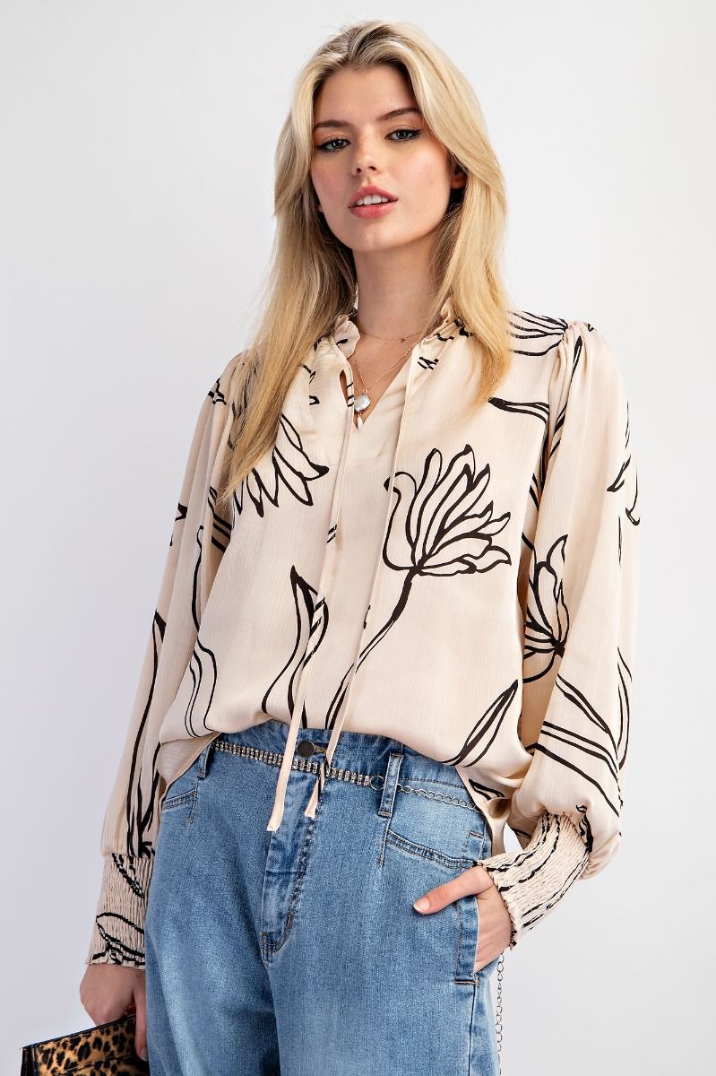 Plus Size Crinkle Satin Blouse