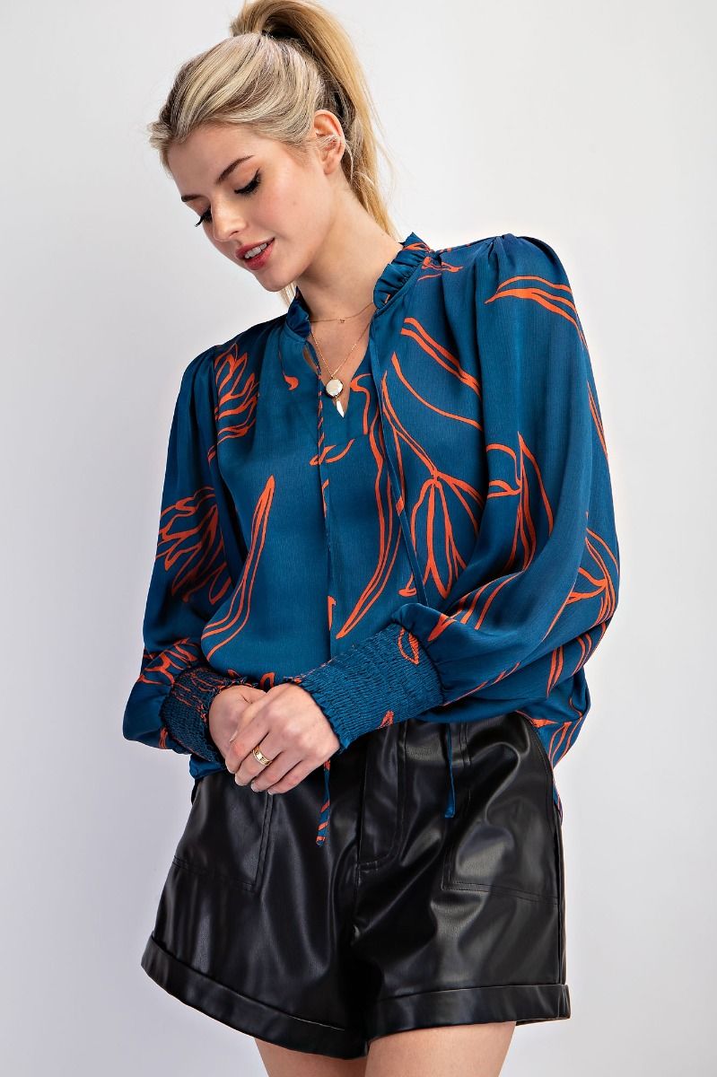 Plus Size Crinkle Satin Blouse