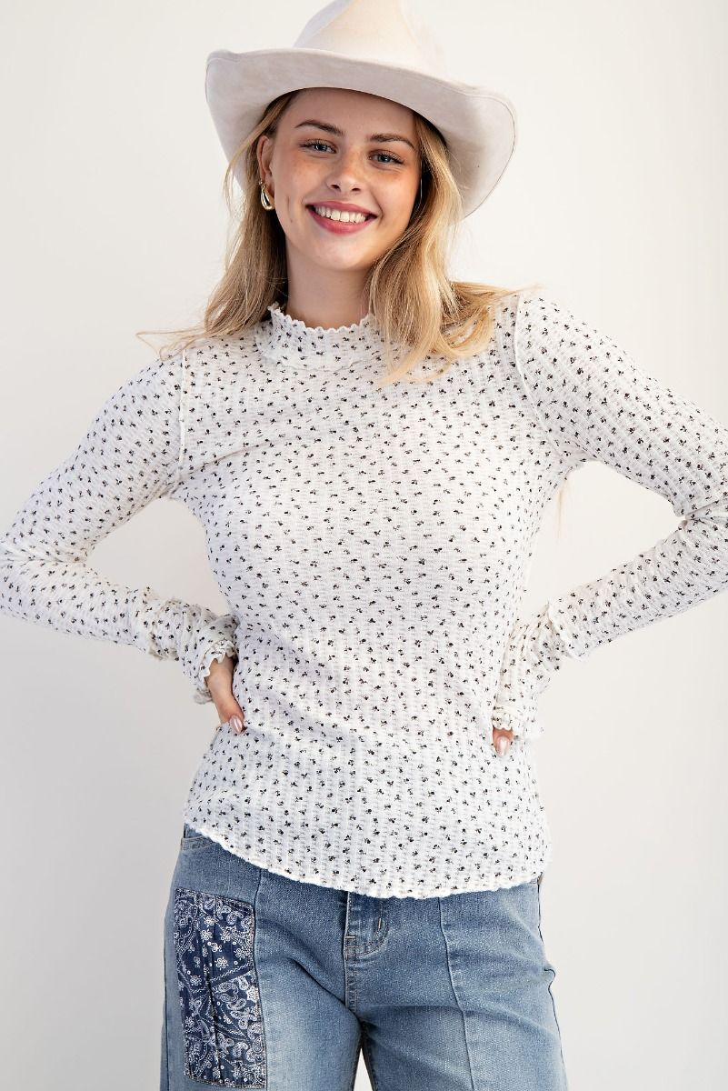 Floral Thermal Fitted Top
