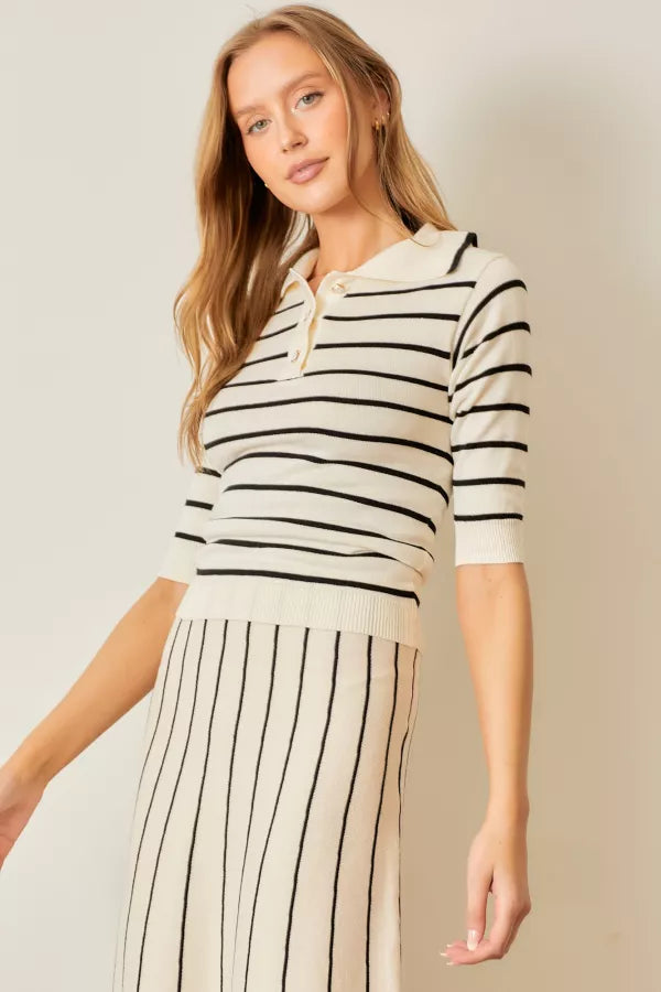 Collared Striped Button Shirt