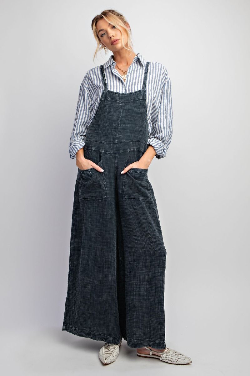 Faded Denim Jumper in Plus size