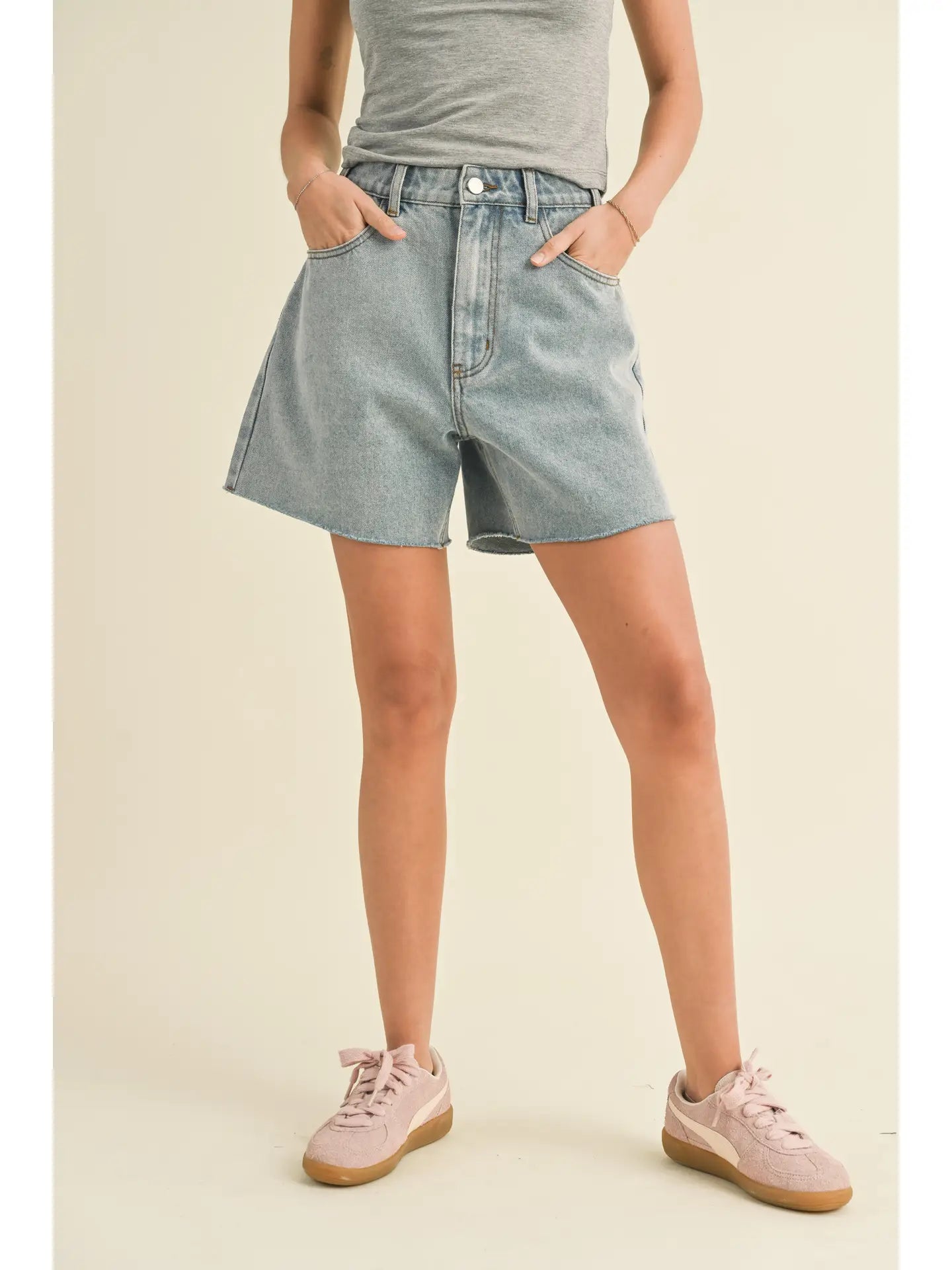 Washed Denim Shorts 2 Colors