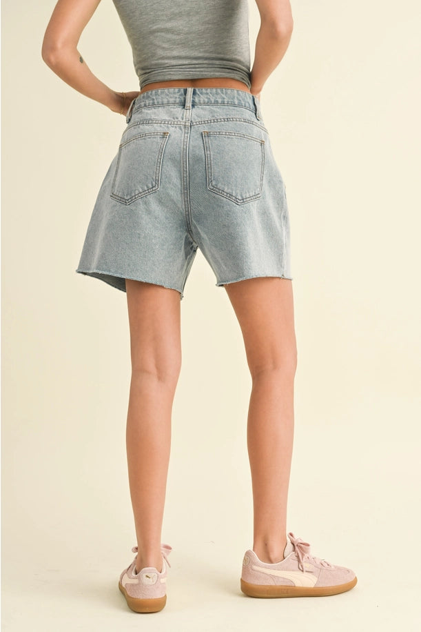 Washed Denim Shorts 2 Colors
