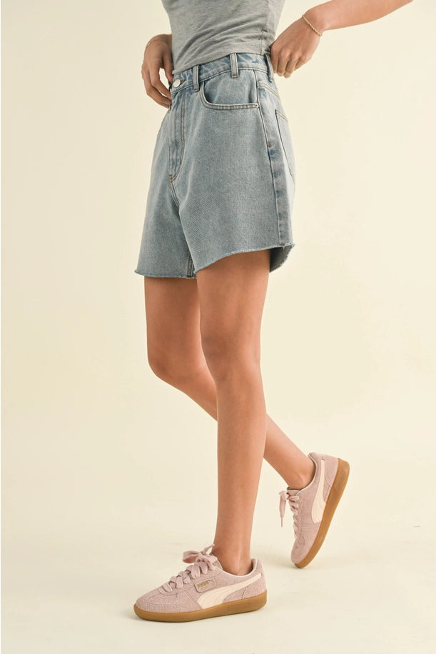 Washed Denim Shorts 2 Colors
