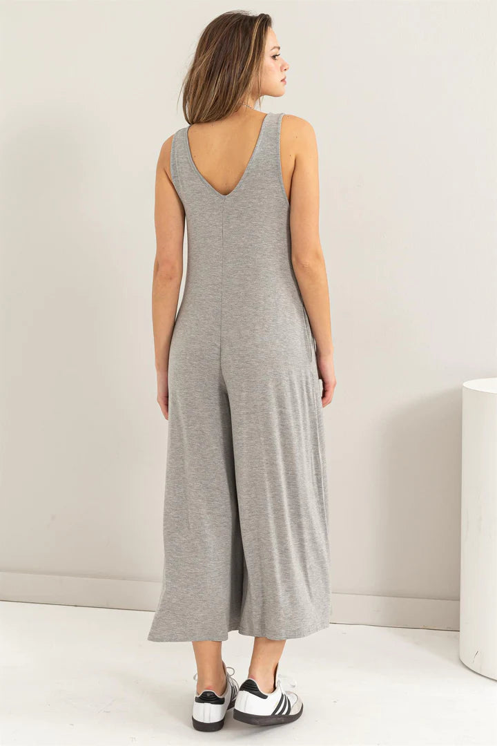 Jersey V-neck Jumpsuit multiple colors 40% off use code:sale40
