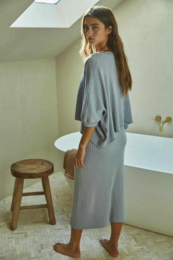 Tank Dress Set in Blue Grey