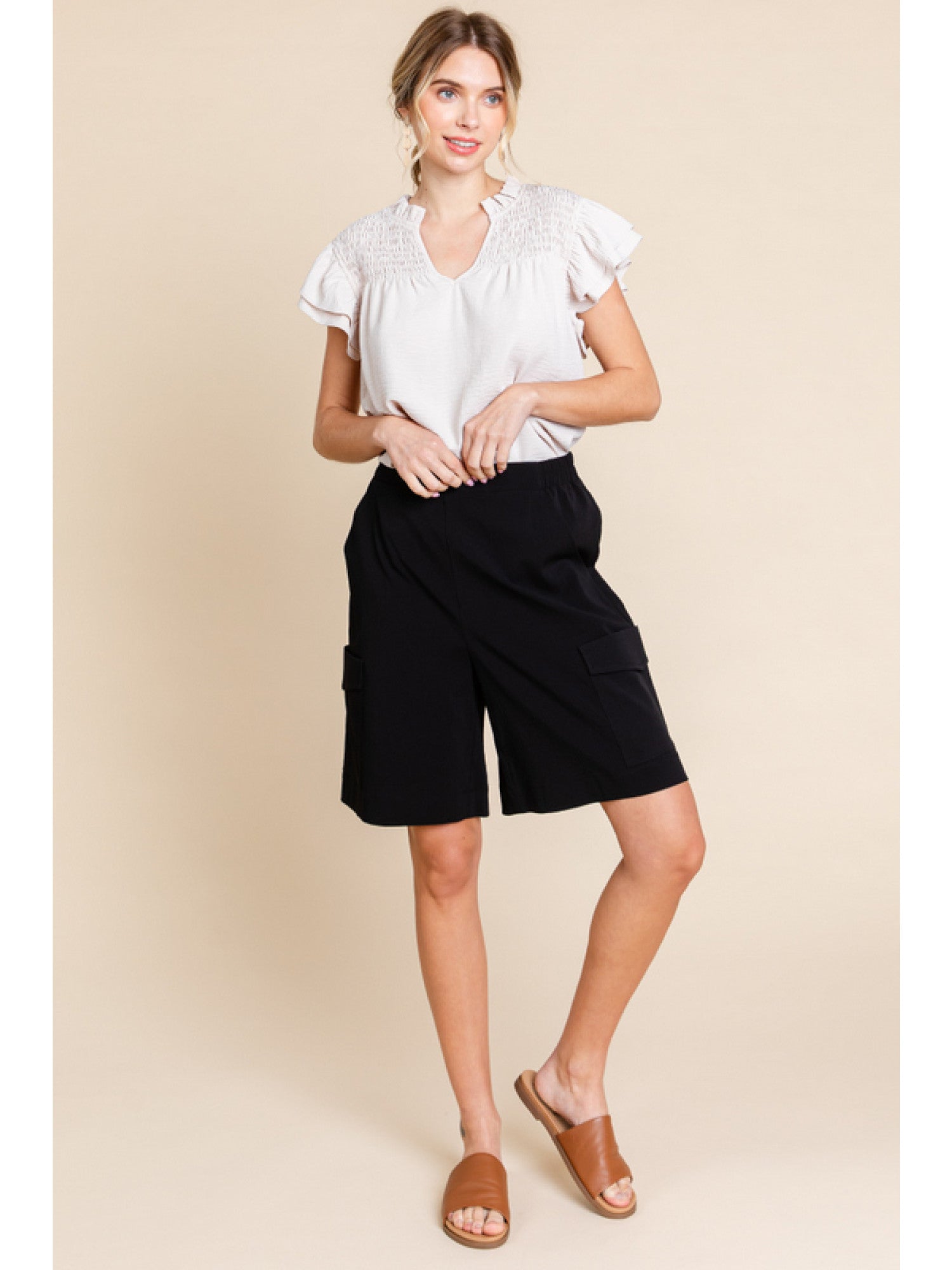 Midi Shorts in Black