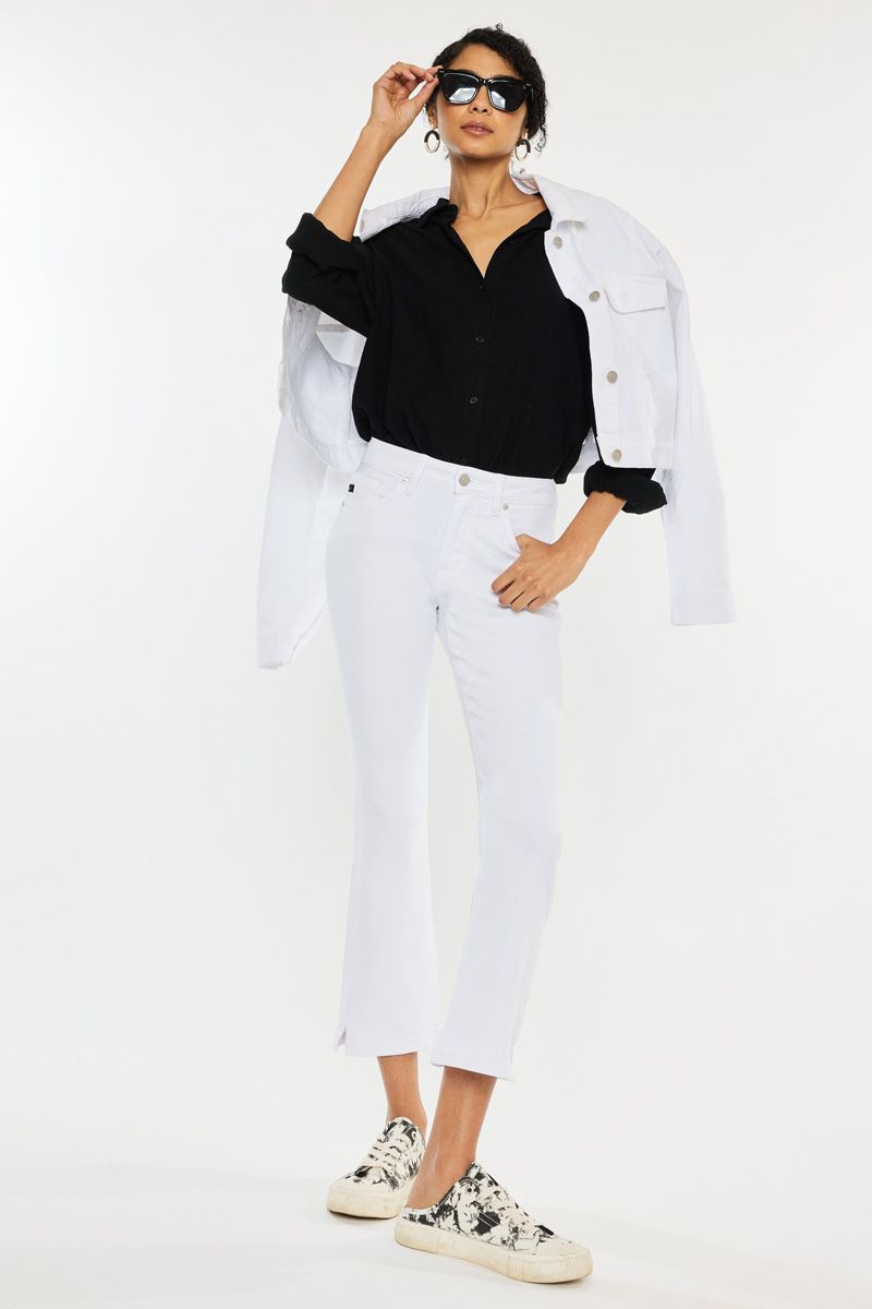 Kancan Kick Flare jeans in white