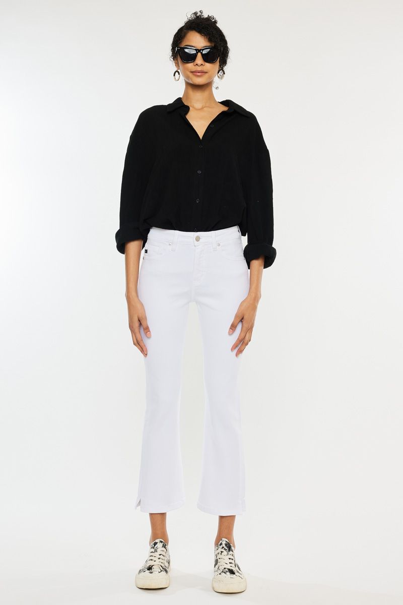 Kancan Kick Flare jeans in white