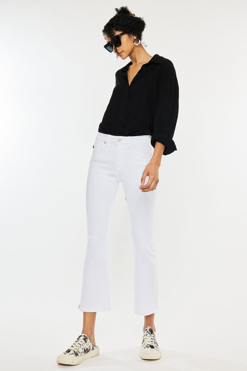 Kancan Kick Flare jeans in white