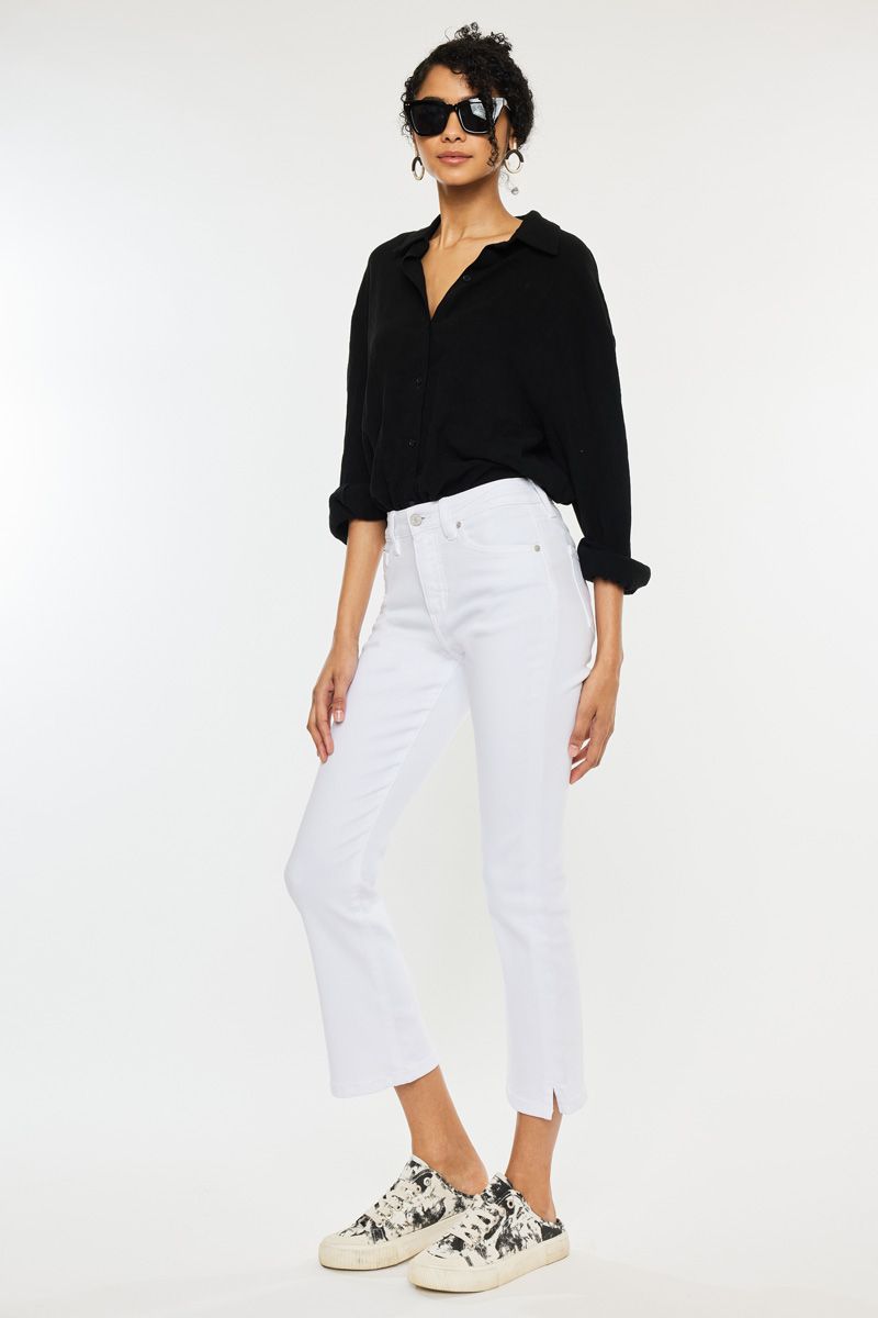 Kancan Kick Flare jeans in white