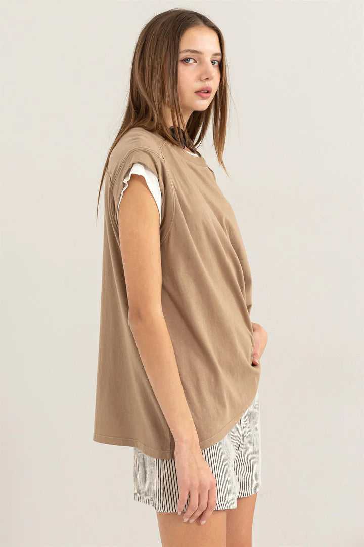 Muscle Capped sleeve top in 2 colors