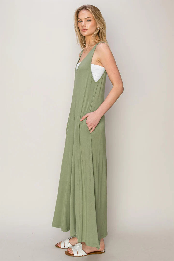 Jersey V-neck Jumpsuit multiple colors 40% off use code:sale40